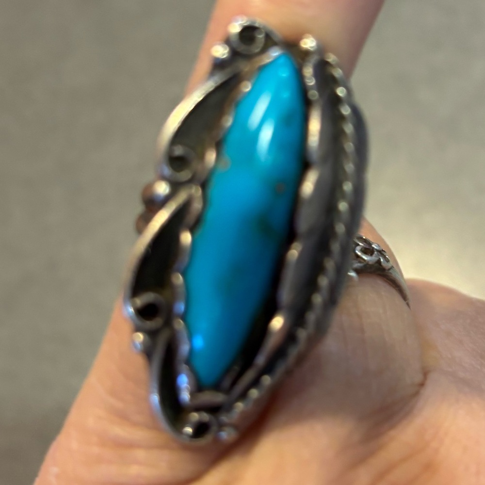 Turquoise Silver Ring - image 1